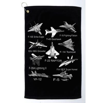 American Fighters Jets F22 Raptor F14 Tomcat Plane Spotting Golf Towel