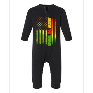 American Flag Juneteenth June 19 1865 Black History Melanin Gift Infant Fleece One Piece