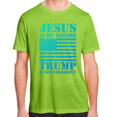 American Flag Jesus Is My Savior Trump Is My President Gift Adult ChromaSoft Performance T-Shirt