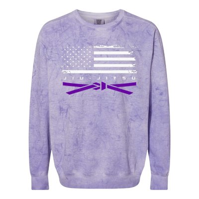 American Flag Jiu Jitsu Apparel Purple Belt Jiu Jitsu Colorblast Crewneck Sweatshirt