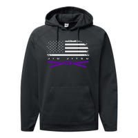 American Flag Jiu Jitsu Apparel Purple Belt Jiu Jitsu Performance Fleece Hoodie