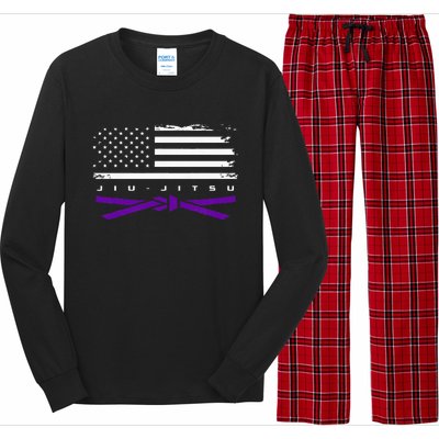 American Flag Jiu Jitsu Apparel Purple Belt Jiu Jitsu Long Sleeve Pajama Set