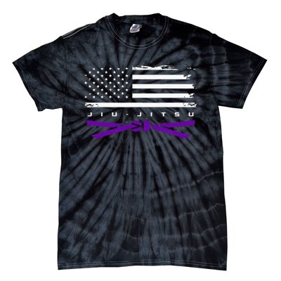 American Flag Jiu Jitsu Apparel Purple Belt Jiu Jitsu Tie-Dye T-Shirt