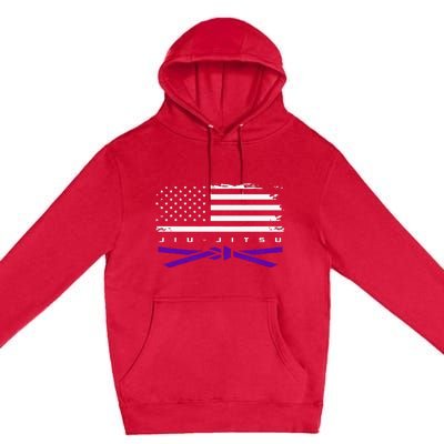 American Flag Jiu Jitsu Apparel Purple Belt Jiu Jitsu Premium Pullover Hoodie