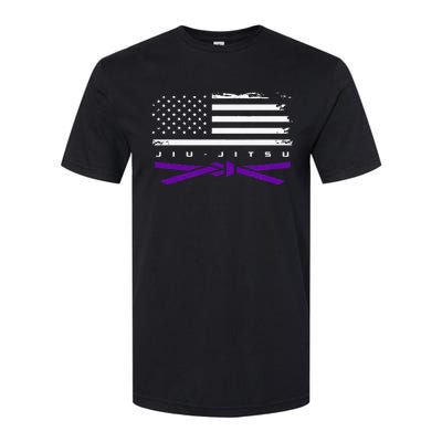 American Flag Jiu Jitsu Apparel Purple Belt Jiu Jitsu Softstyle CVC T-Shirt