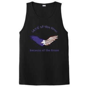 American Flag July 4th Eagle Land Of The Free Because Brave Gift PosiCharge Competitor Tank