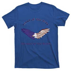 American Flag July 4th Eagle Land Of The Free Because Brave Gift T-Shirt