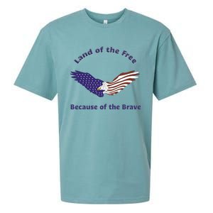 American Flag July 4th Eagle Land Of The Free Because Brave Gift Sueded Cloud Jersey T-Shirt