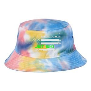 American Flag Jet Ski Usa Flag Jet Skiing Gift Tie Dye Newport Bucket Hat