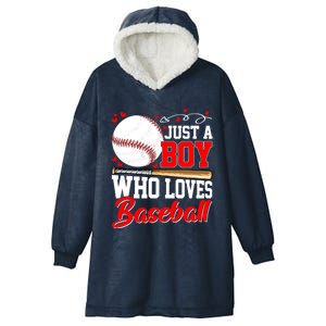 American Flag Just A Who Loves Baseball Gift Hooded Wearable Blanket