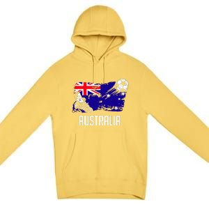 Australia Flag Jersey Australian Soccer Team Australian Premium Pullover Hoodie