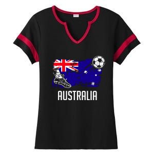 Australia Flag Jersey Australian Soccer Team Australian Ladies Halftime Notch Neck Tee