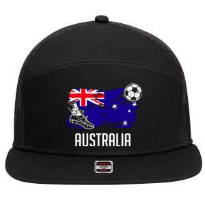 Australia Flag Jersey Australian Soccer Team Australian 7 Panel Mesh Trucker Snapback Hat