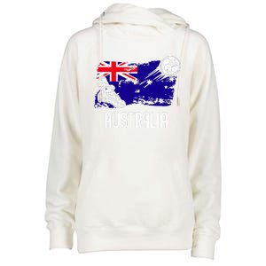 Australia Flag Jersey Australian Soccer Team Australian Womens Funnel Neck Pullover Hood