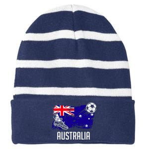 Australia Flag Jersey Australian Soccer Team Australian Striped Beanie with Solid Band