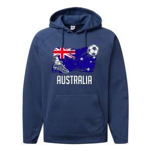 Australia Flag Jersey Australian Soccer Team Australian Performance Fleece Hoodie