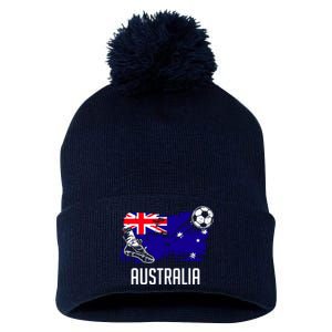 Australia Flag Jersey Australian Soccer Team Australian Pom Pom 12in Knit Beanie