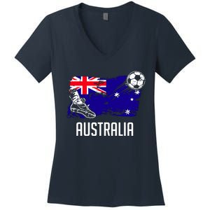 Australia Flag Jersey Australian Soccer Team Australian Women's V-Neck T-Shirt