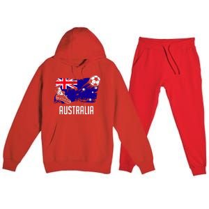 Australia Flag Jersey Australian Soccer Team Australian Premium Hooded Sweatsuit Set