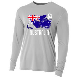 Australia Flag Jersey Australian Soccer Team Australian Cooling Performance Long Sleeve Crew