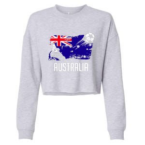 Australia Flag Jersey Australian Soccer Team Australian Cropped Pullover Crew