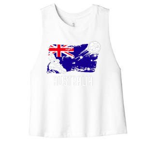 Australia Flag Jersey Australian Soccer Team Australian Women's Racerback Cropped Tank