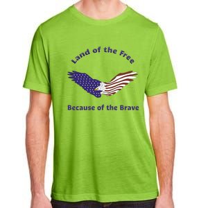 American Flag July 4th Eagle Land Of The Free Because Brave Gift Adult ChromaSoft Performance T-Shirt