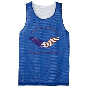 American Flag July 4th Eagle Land Of The Free Because Brave Gift Mesh Reversible Basketball Jersey Tank