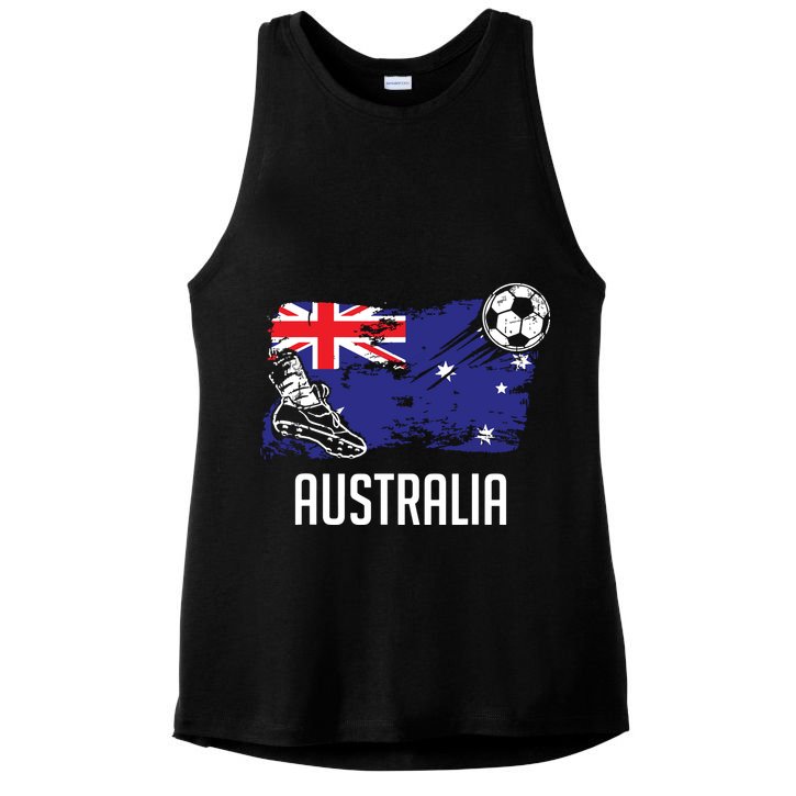 Australia Flag Jersey Australian Soccer Team Australian Ladies PosiCharge Tri-Blend Wicking Tank