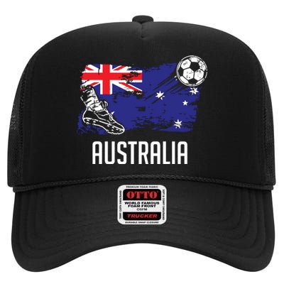 Australia Flag Jersey Australian Soccer Team Australian High Crown Mesh Back Trucker Hat