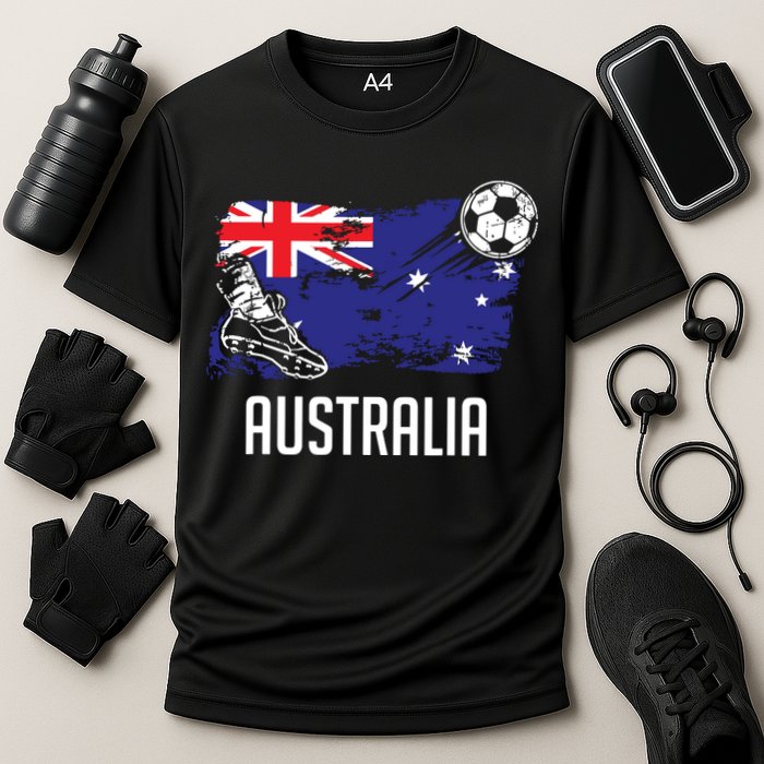Australia Flag Jersey Australian Soccer Team Australian Cooling Performance Crew T-Shirt