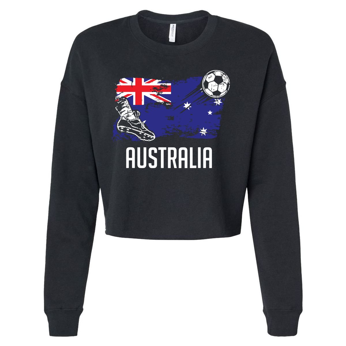 Australia Flag Jersey Australian Soccer Team Australian Cropped Pullover Crew