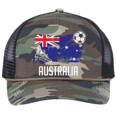 Australia Flag Jersey Australian Soccer Team Australian Retro Rope Trucker Hat Cap