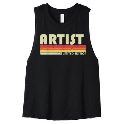 ARTIST Funny Job Title Profession Birthday Worker Idea Women's Racerback Cropped Tank