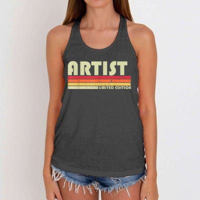 ARTIST Funny Job Title Profession Birthday Worker Idea Women's Knotted Racerback Tank