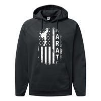 America Flag Japan Martial Arts Ninja Gift Karate Performance Fleece Hoodie