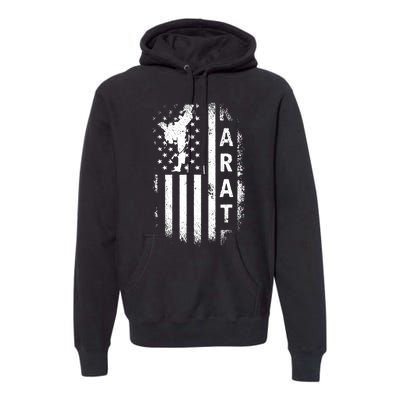 America Flag Japan Martial Arts Ninja Gift Karate Premium Hoodie