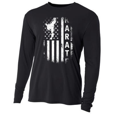 America Flag Japan Martial Arts Ninja Gift Karate Cooling Performance Long Sleeve Crew