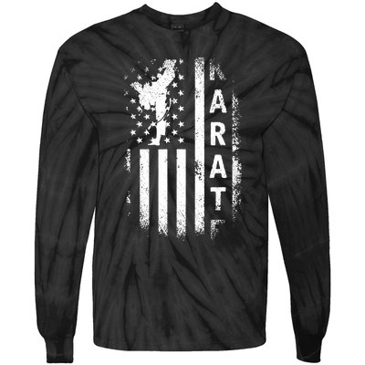 America Flag Japan Martial Arts Ninja Gift Karate Tie-Dye Long Sleeve Shirt