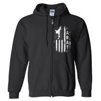 America Flag Japan Martial Arts Ninja Gift Karate Full Zip Hoodie