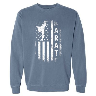 America Flag Japan Martial Arts Ninja Gift Karate Garment-Dyed Sweatshirt