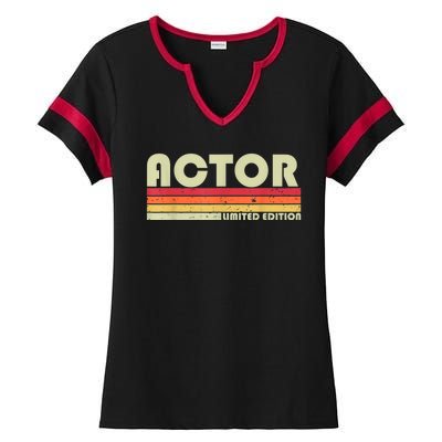 ACTOR Funny Job Title Profession Birthday Worker Idea Ladies Halftime Notch Neck Tee