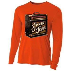 Amped for Jesus Christian Worship Music Praise and Faith Cooling Performance Long Sleeve Crew