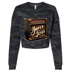 Amped for Jesus Christian Worship Music Praise and Faith Cropped Pullover Crew