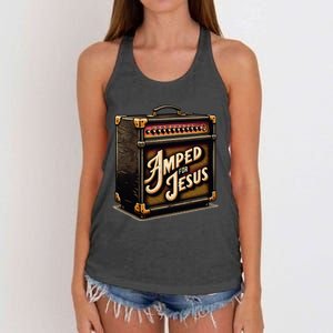 Amped for Jesus Christian Worship Music Praise and Faith Women's Knotted Racerback Tank