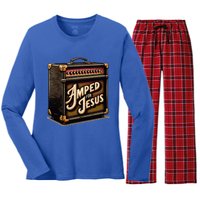 Amped for Jesus Christian Worship Music Praise and Faith Women's Long Sleeve Flannel Pajama Set 