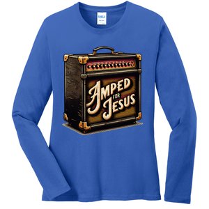 Amped for Jesus Christian Worship Music Praise and Faith Ladies Long Sleeve Shirt