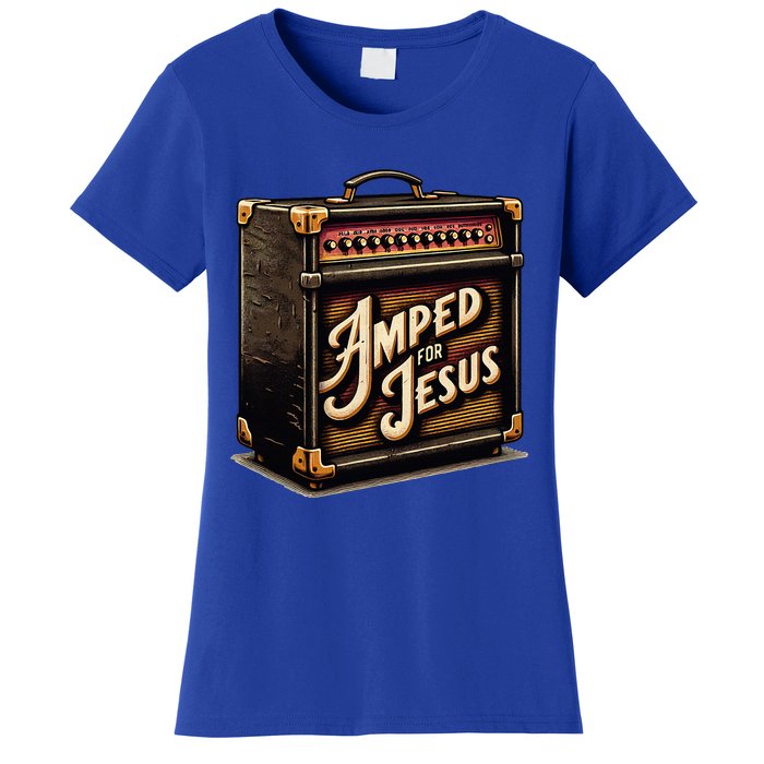 Amped for Jesus Christian Worship Music Praise and Faith Women's T-Shirt