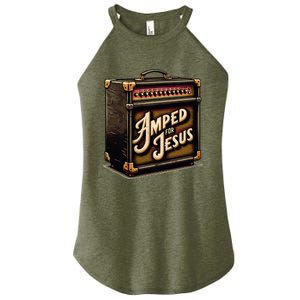 Amped for Jesus Christian Worship Music Praise and Faith Women's Perfect Tri Rocker Tank