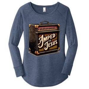 Amped for Jesus Christian Worship Music Praise and Faith Women's Perfect Tri Tunic Long Sleeve Shirt